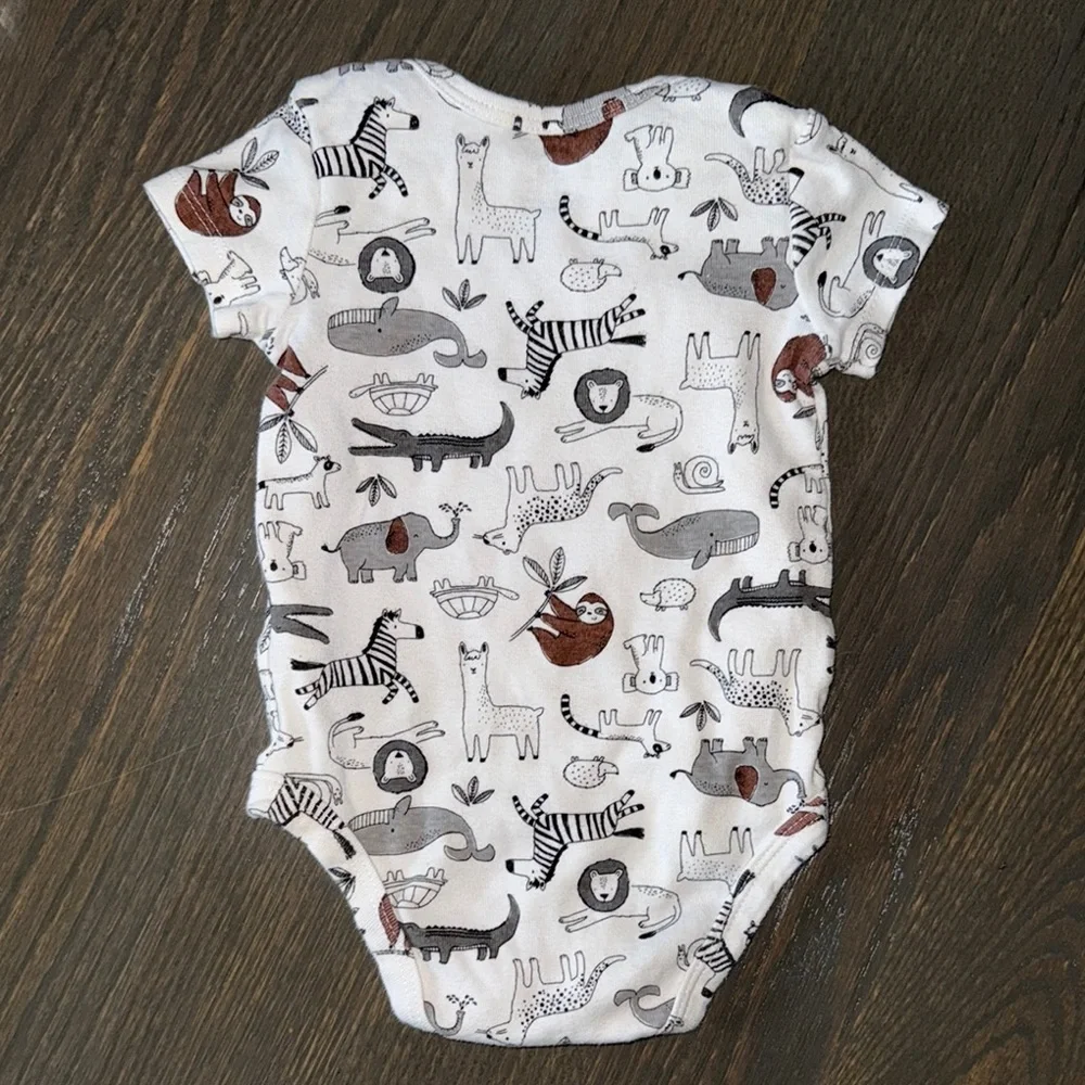Carter’s Animal Print Onesie and Pull-On Knit Denim Pants Set | 6M